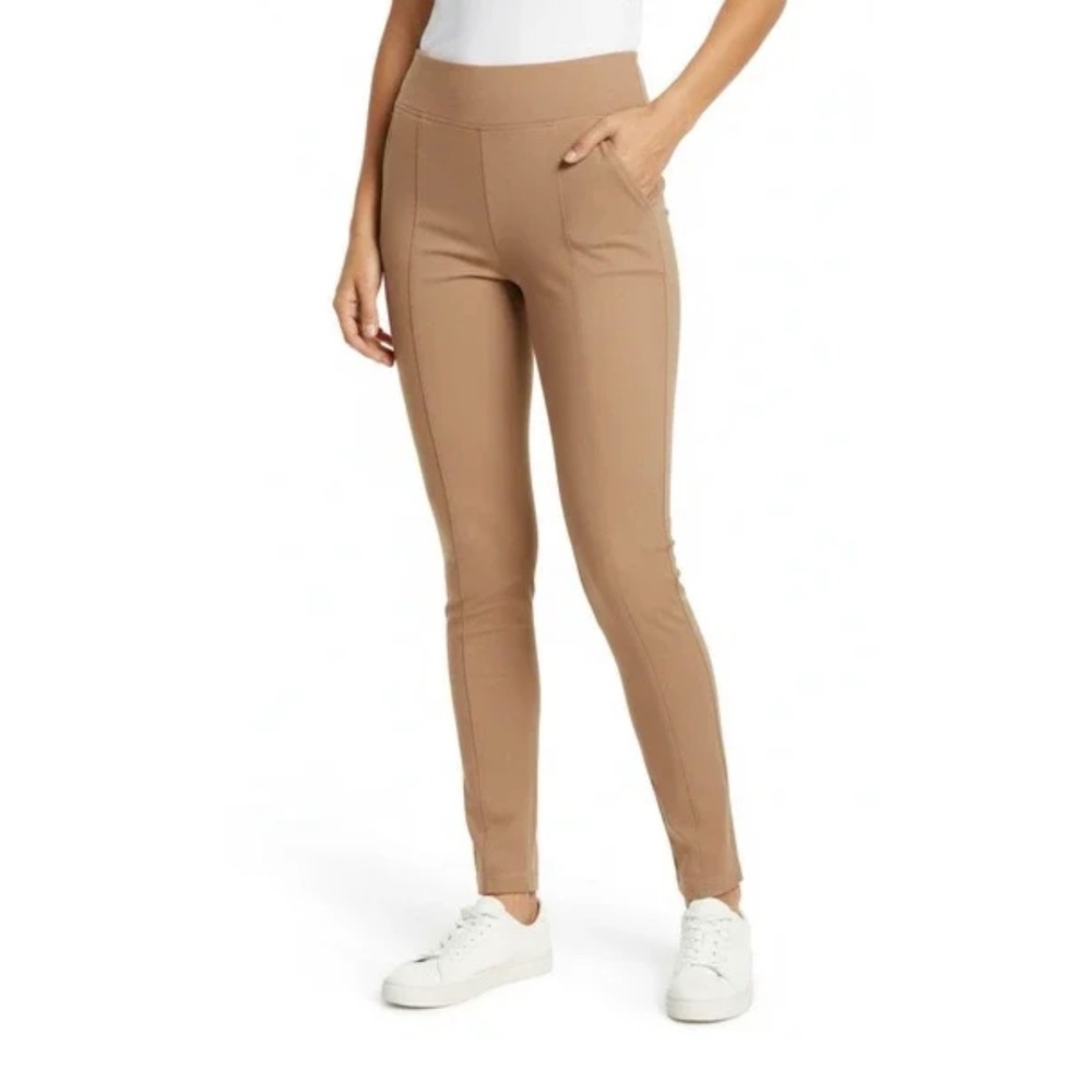 Betabrand NWOT Power Down Pant Skinny Dress Pant Yoga Pants Small‎ Petite Taupe